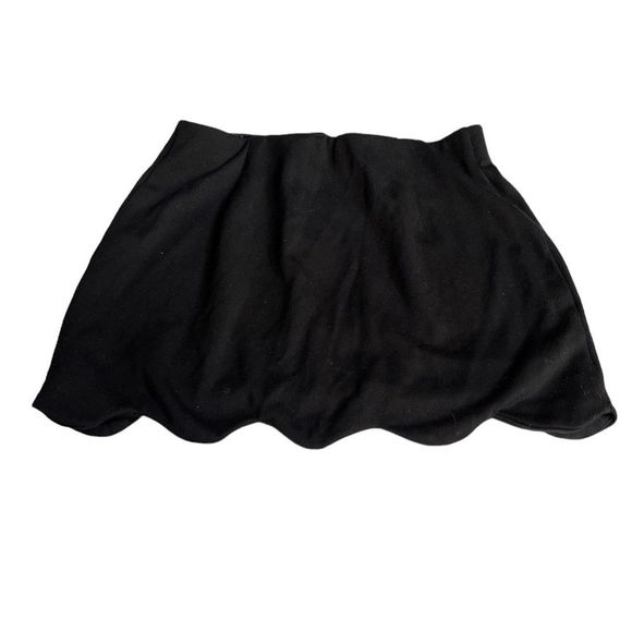 Topshop Scalloped Hem Mini Skirt Black Size 4 - Picture 2 of 7